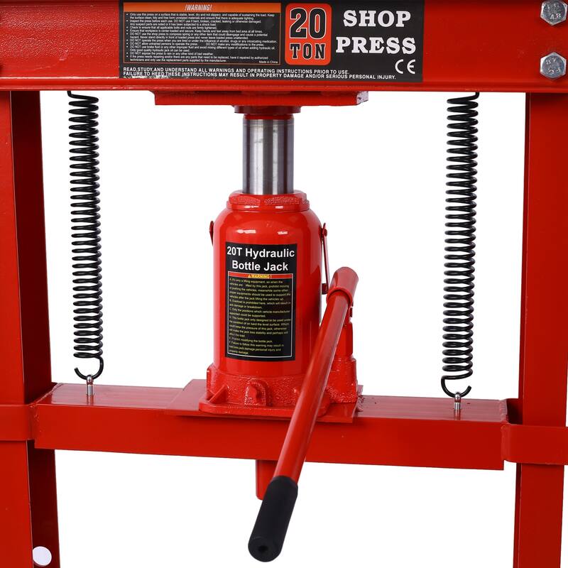 20 Ton Hydraulic Shop Press With Working Table H-Frame Garage Press Including Bending Straightening Pressing Components