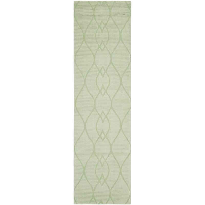 SAFAVIEH Handmade Impressions Reanna Modern Wool Rug - 2'3" x 8' Runner - Sage - Runner
