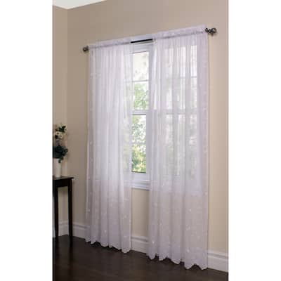 Hathaway Scroll Motif Embroidered Window Curtain Sheer by Habitat
