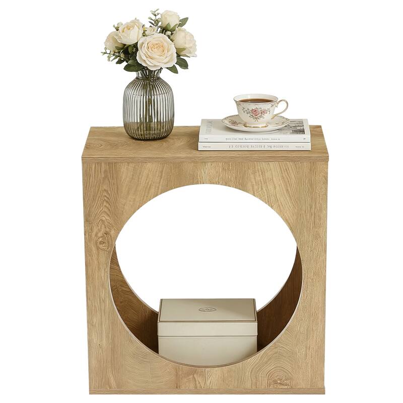 End Table for Living Room, Modern Side Table with Storage Shelf, Bedside Nightstand for Living Room, Bedroom