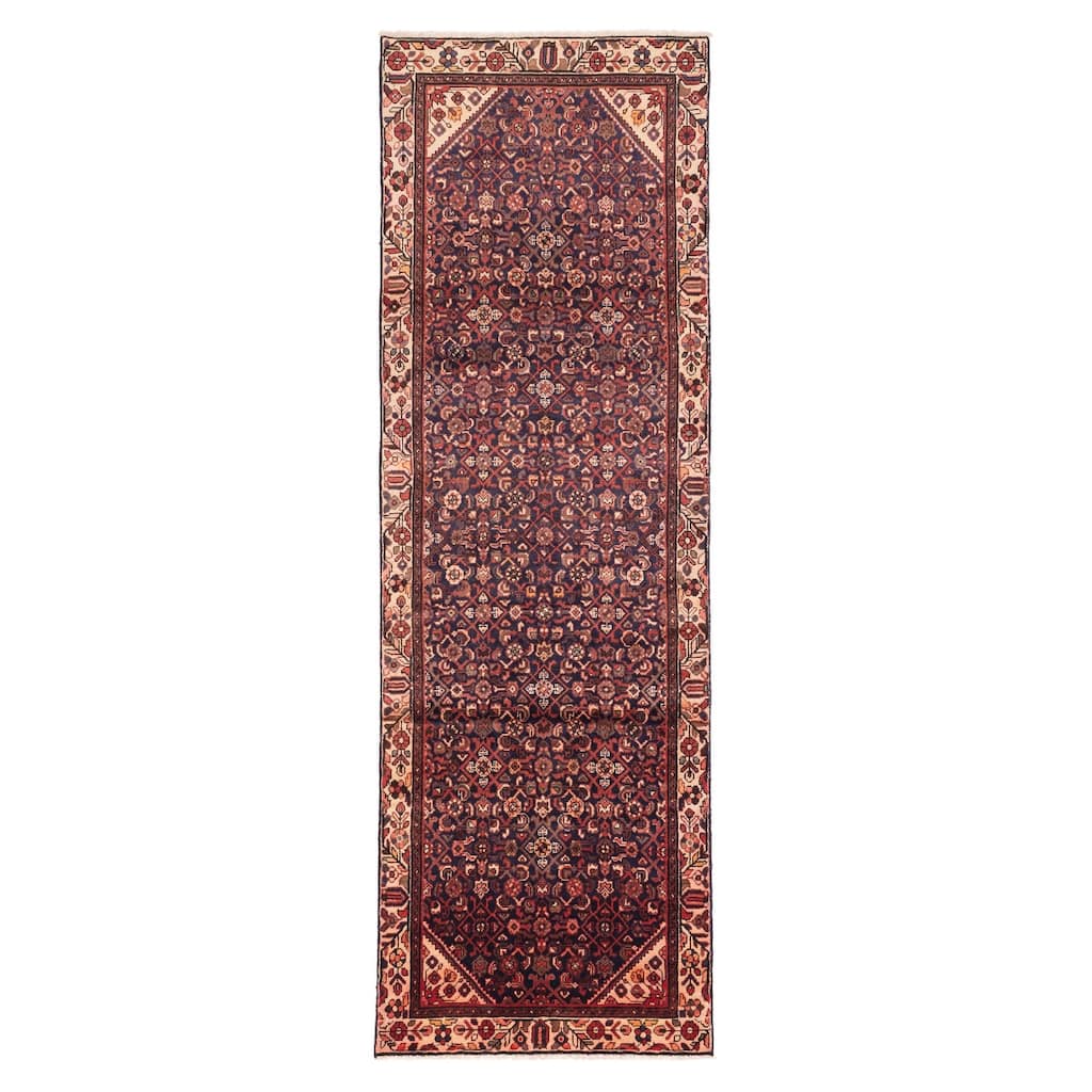 ECARPETGALLERY Hand-knotted Andelz Dark Navy Wool Rug - 3'8 x 10'8