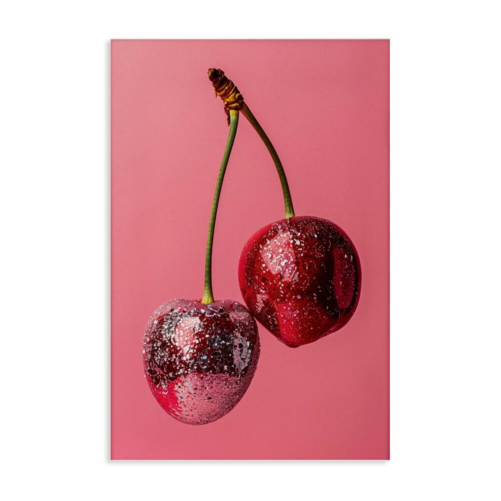 Stupell Dazzling Cherry Pair Canvas Wall Art Design By LSR Design Studio
