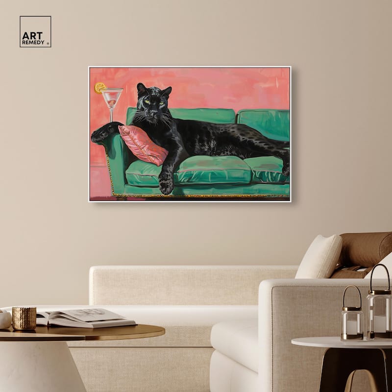 Lounging Panther Canvas by Art Remedy