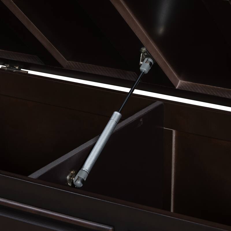 41.7" Retro Shoe Storage Bench with Safe Soft-Close Devices and Cushion