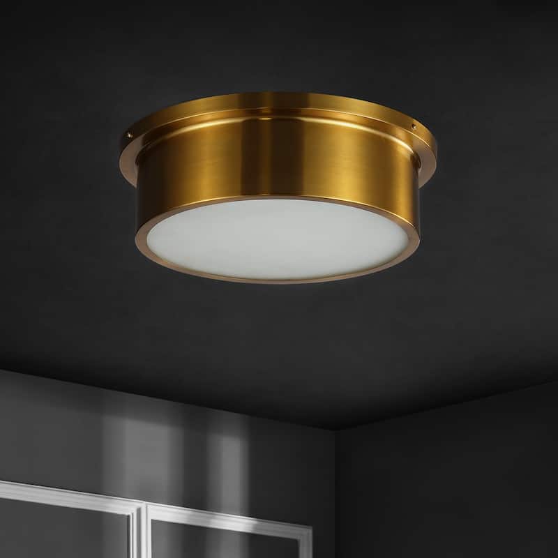 SAFAVIEH Lighting Antionette Flush Mount - 13" W x 13" D x 6" H - Painted Gold - 13Wx13Dx6H