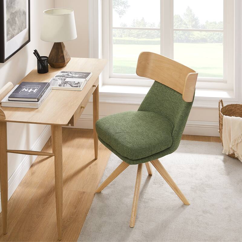 Art Leon Wood and Fabric Swivel Desk Chair
