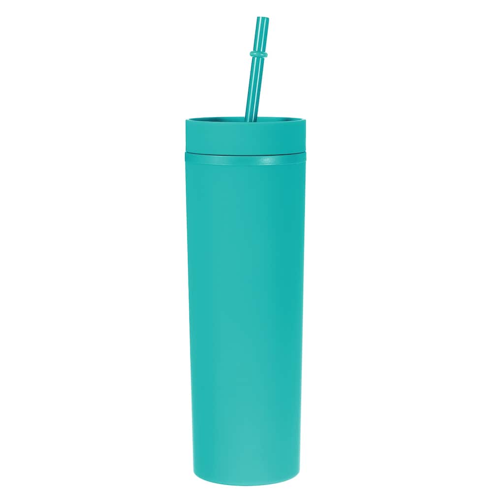 Skinny Tumbler with Lids and Straws, 16Oz Matte Skinny Tumbler Bulk
