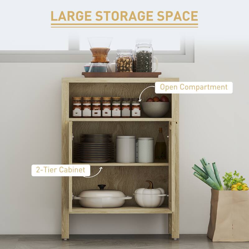 Rattan Sideboard with Adjustable Shelves and Golden Handles for Kitchen Dining and Living Room Storage