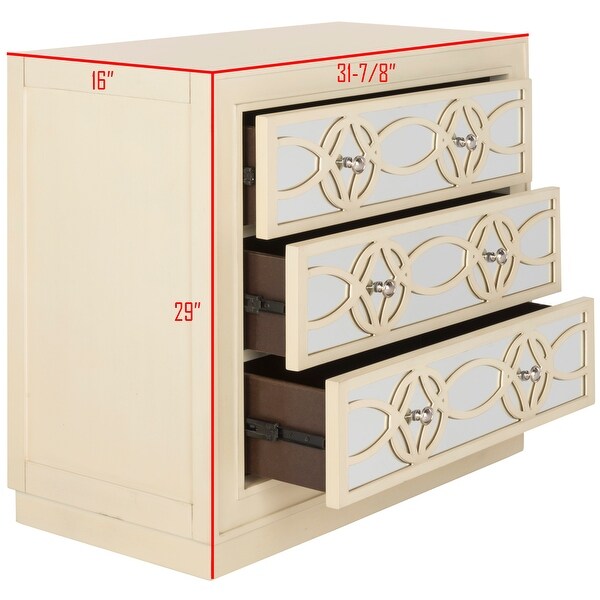 SAFAVIEH Catalina 3-Drawer Beige Storage Chest