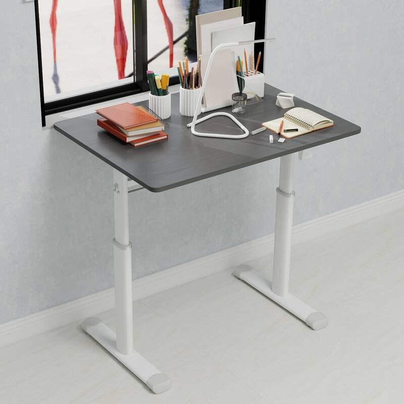 GDFStudio - 32"W Manual Height Adjustable Ergonomic Computer Desk