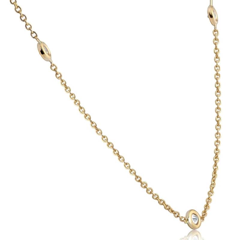 G/SI .25ct Diamond 18" 14K Yellow Gold Womens Necklace