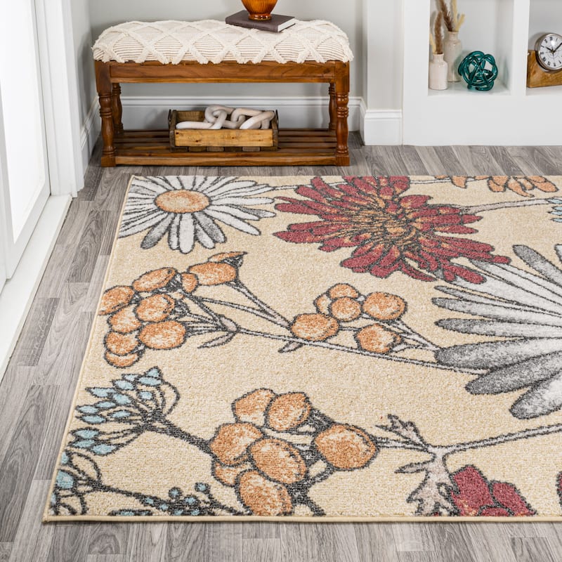 JONATHAN Y Pastello Modern Botanical Wildflower Area Rug