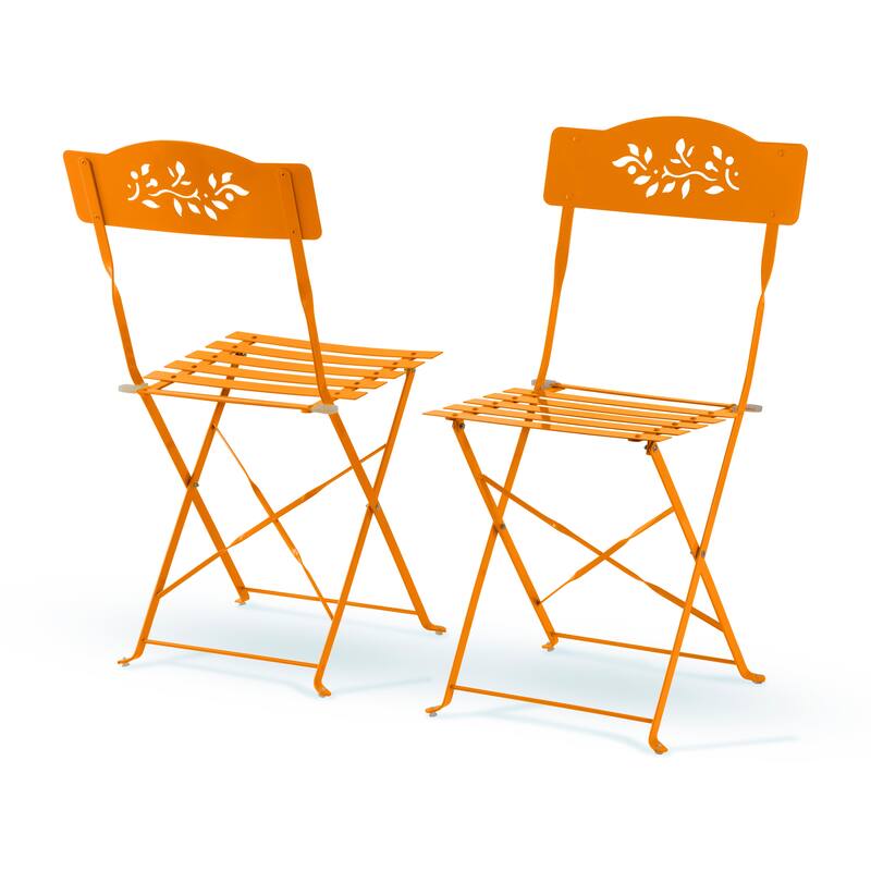 Alpine Corporation Indoor/Outdoor 3-Piece Bistro Set Folding Table and Chairs Patio Seating