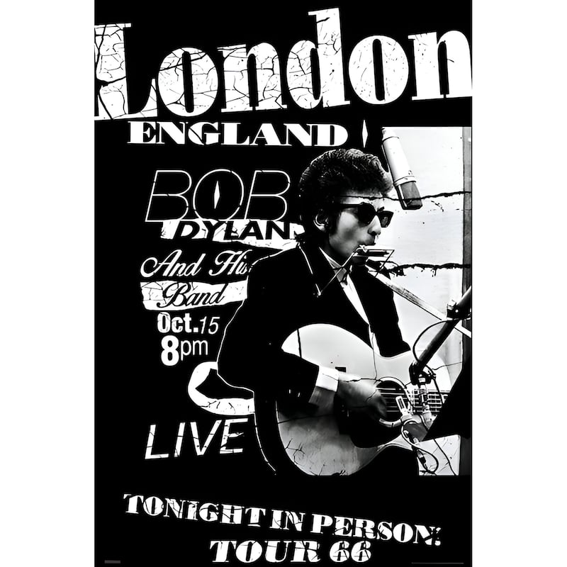 Bob Dylan - London Tour 66 Art Poster - 24 x 36 Inch