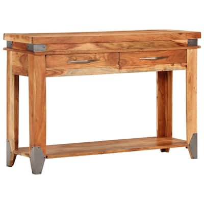 vidaXL Nightstand Storage Cabinet Bedside Table with Drawer Solid Wood Acacia