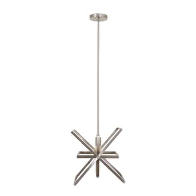 Aquarius 1-Light Modern Geometric Pendant in Brush Nickel Finish - 11.62 x 136 x 14.12