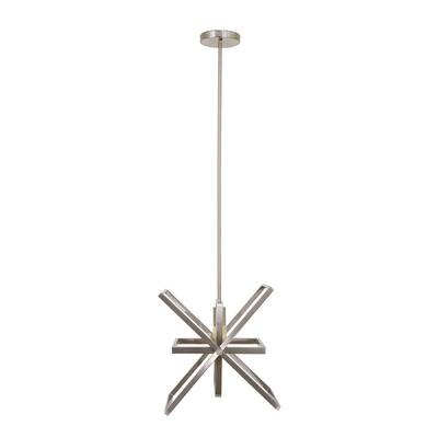 Aquarius 1-Light Modern Geometric Pendant in Brush Nickel Finish - 11.62 x 136 x 14.12