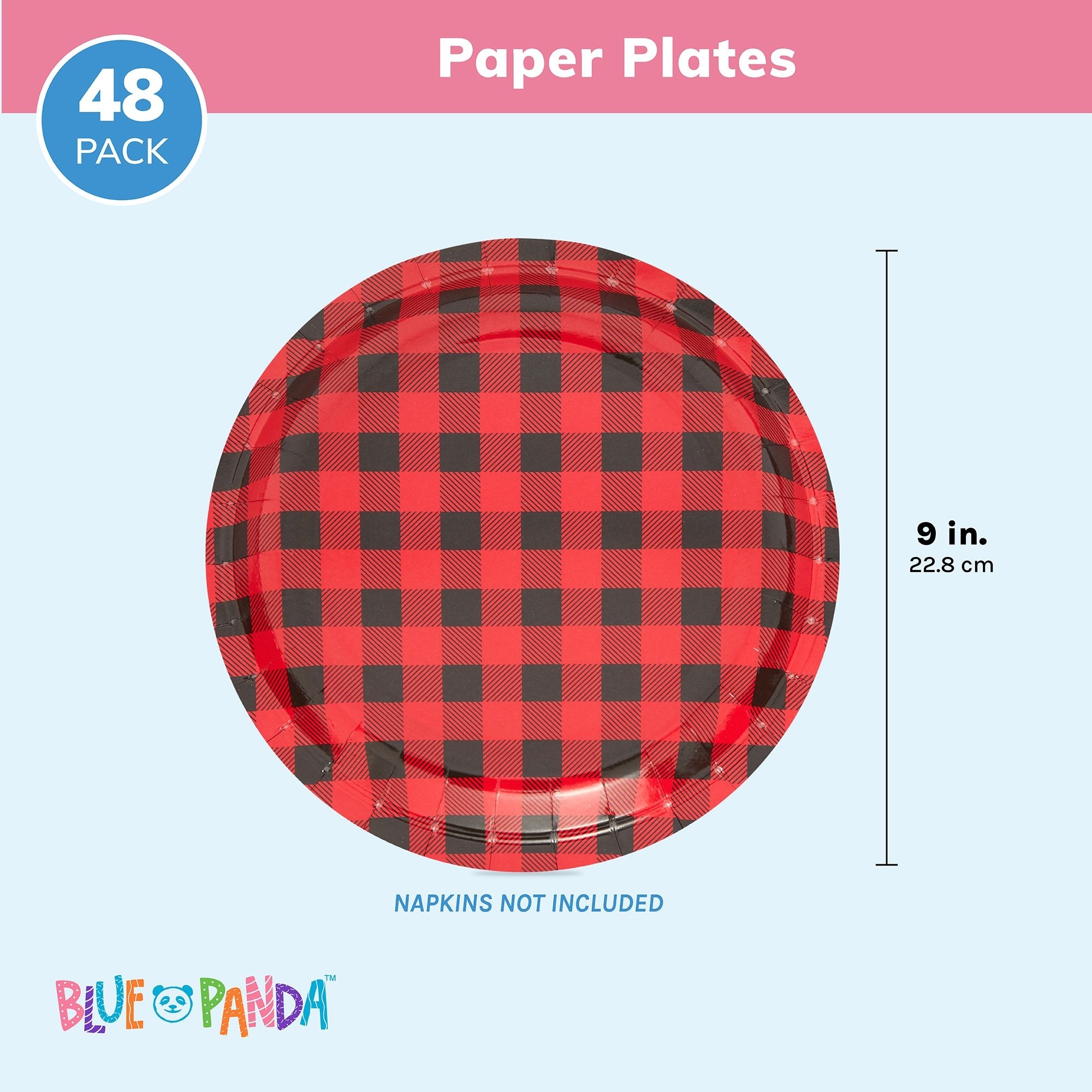 Buffalo plaid paper plates on sale