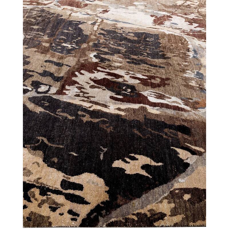 Ikat One-of-a-Kind Hand-Knotted Area Rug, Brown - 8' 1" x 10' 0"