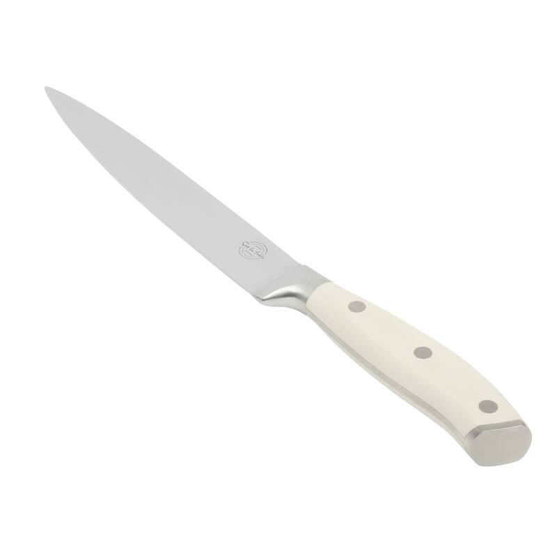 Sur La Table Kitchen Essential Tasting Kitchen German Steel Forged Full Tang Prfessional Knife with White Handle