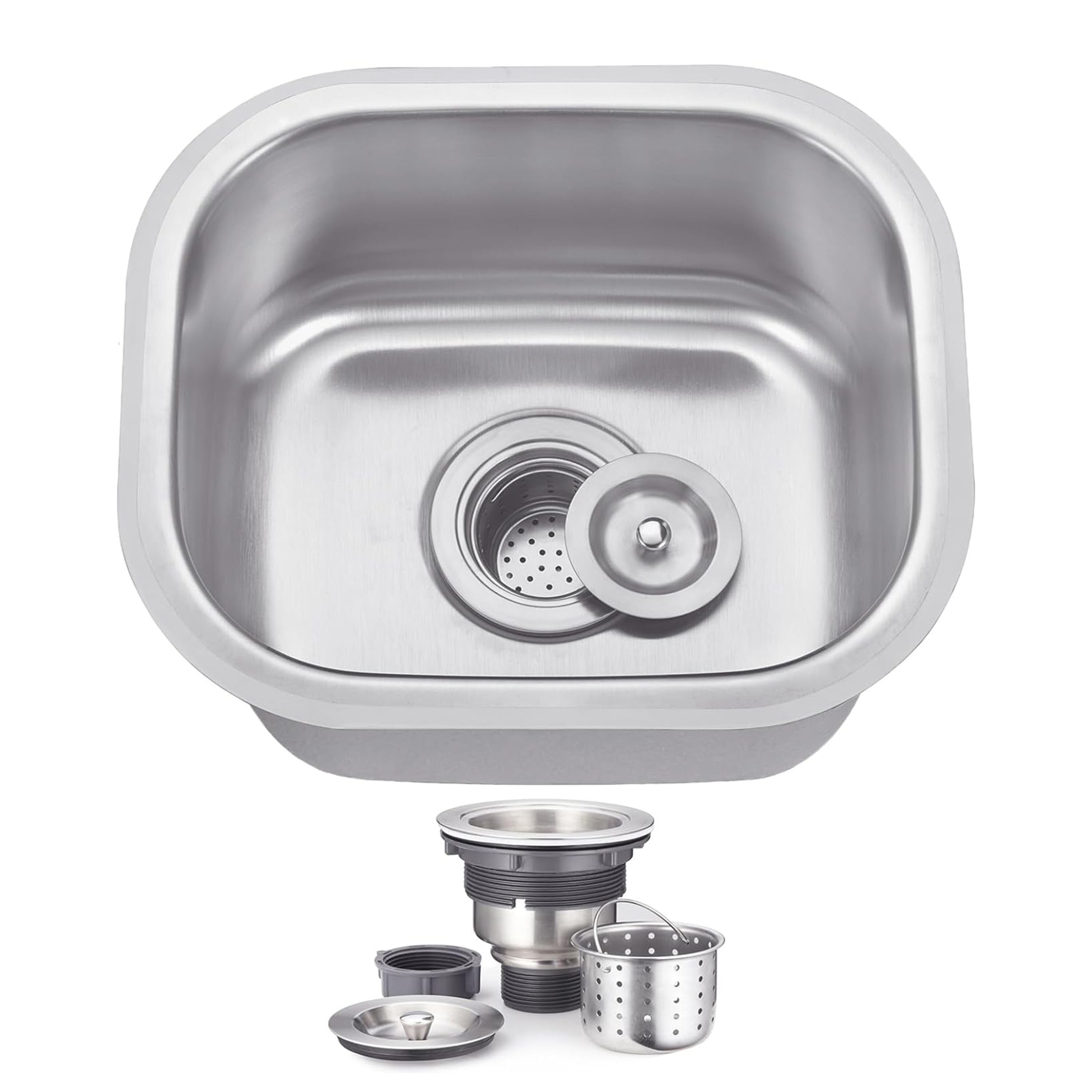 CB HOME 15'' Undermount Bar Sink, Drop in Stainless Steel RV
