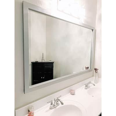 Frame My Mirror Brushed Nickel Framed Vanity Mirror, Meade Design