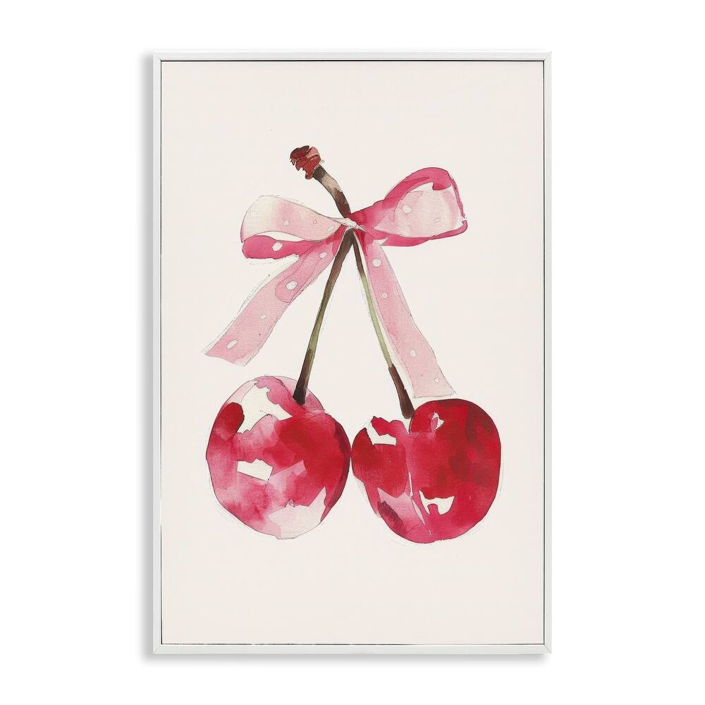 Stupell Mod Cherries Tied in Bow Framed Giclee Art Design By LSR Creative Studio