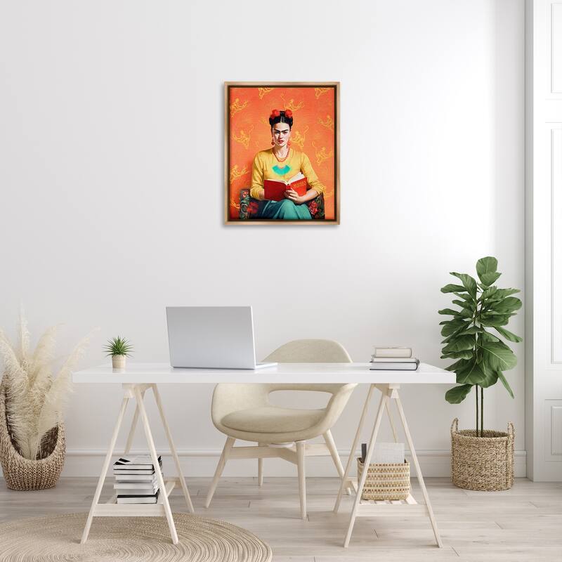 Stupell Modern Frida Kahlo Framed Floater Canvas Wall Art Design by Amanda Greenwood