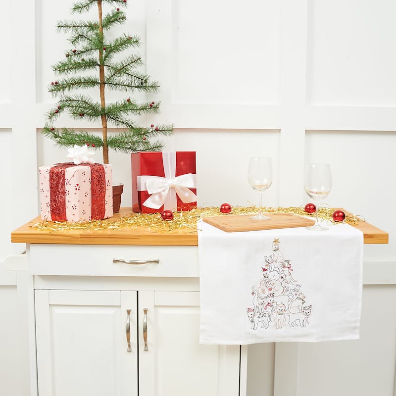 Cat Christmas Tree Towel Set of 2