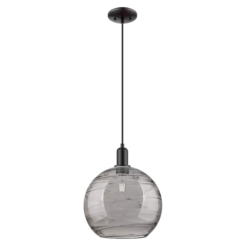 Innovations Lighting Endless Possibilities Arcadia - Athens Deco Swirl - 1 Light 12" Cord Hung Mini Pendant - Matte Black