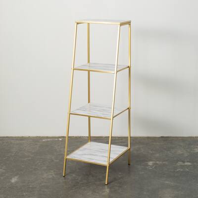 Sullivans Marble Shelved Gold Etagere