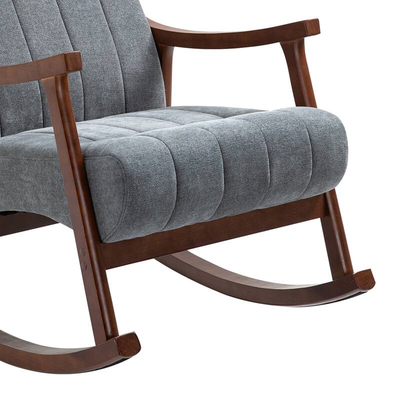 AVAWING Upholstered Rocking Chair Modern High Back Armchair Set of 2