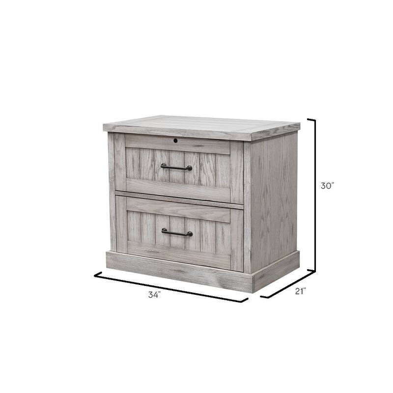 Rustic Lateral File With Locking Legal/Letter File Drawer, Brown