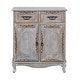 preview thumbnail 13 of 23, Gray Wood Intricately Carved Vintage Cabinet