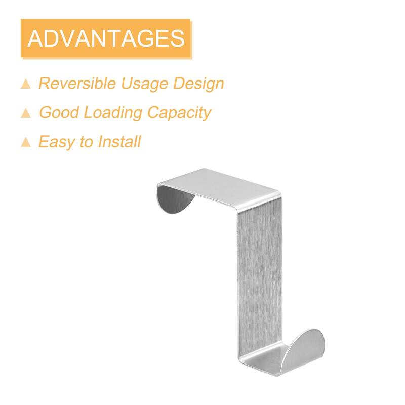 Over the Door Hooks, 6pcs - Stainless Steel S-Shaped Double Hooks