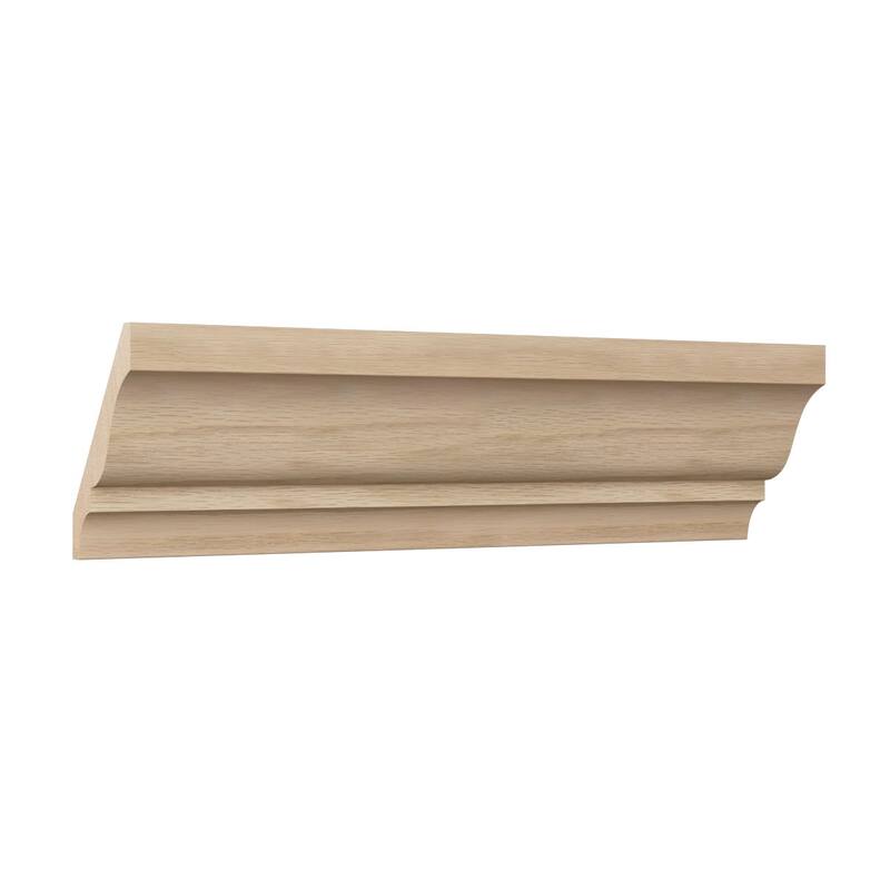 WM49: 3-in H x 2-1/10-in P x 3-7/10-in F x 96-in L Americraft Solid Hardwood Stain Grade Crown Moulding