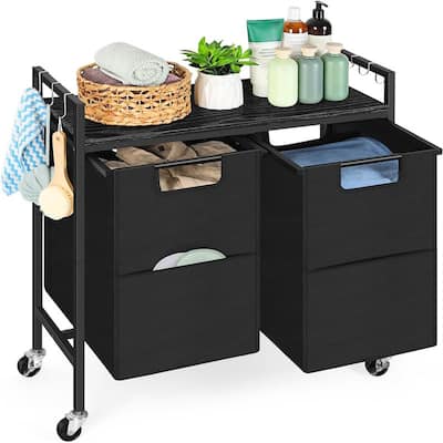 Laundry Hamper with Wheels - 29.4"L x 11.8"W x 29.6"H