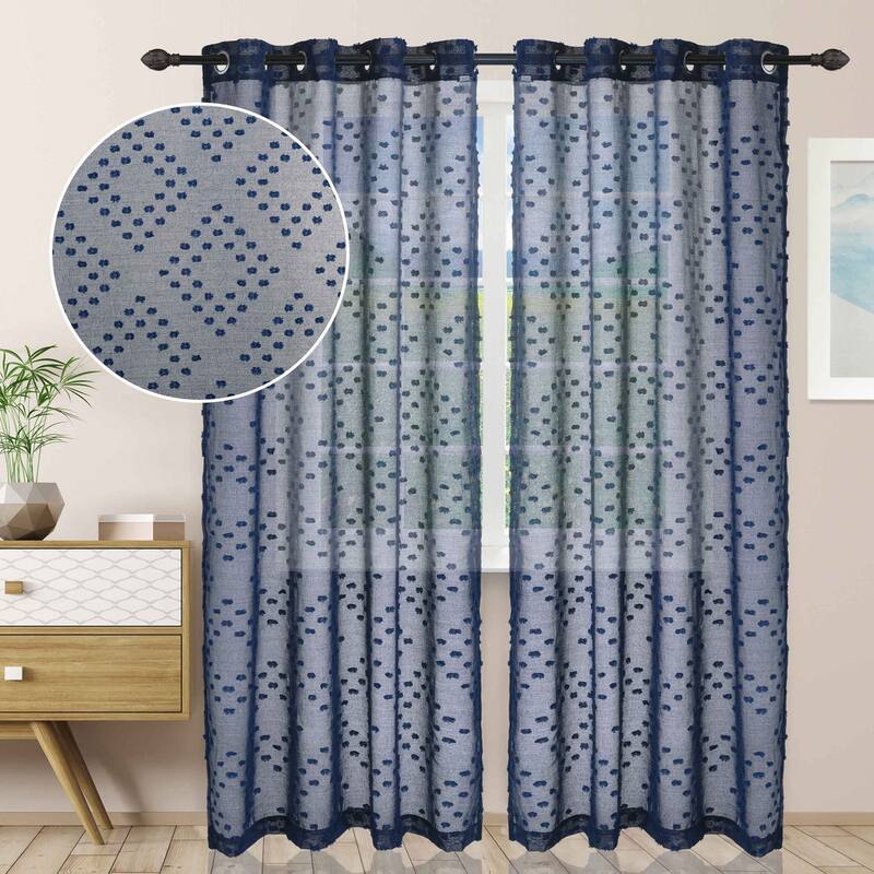 Superior Austen Sheer Grommet Curtain Panel Pair