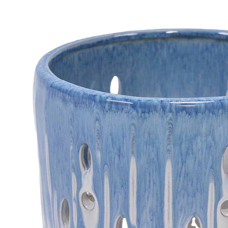 Anmytek Handmade Ceramic Planter Set of 2 Blue White