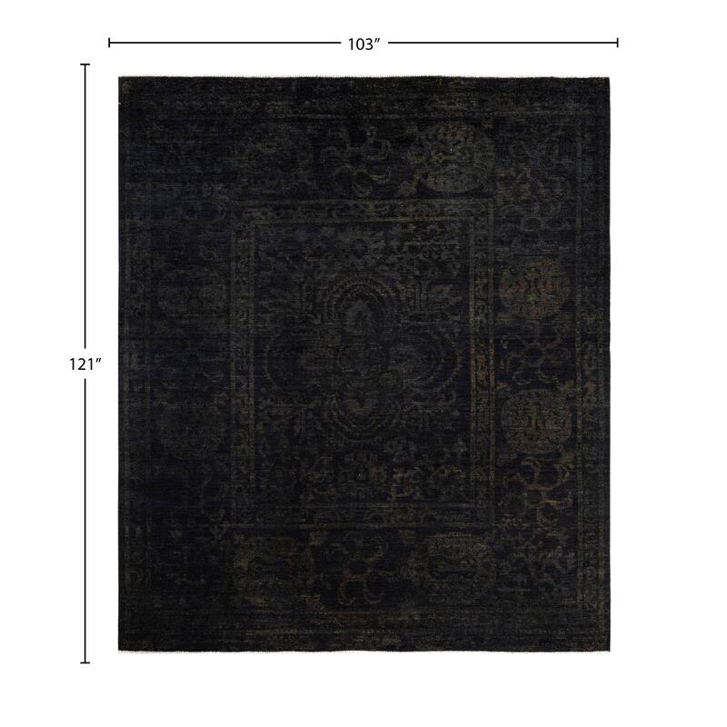 Overdyed One-of-a-Kind Hand-Knotted Area Rug - Black - 8' 7" x 10' 1"