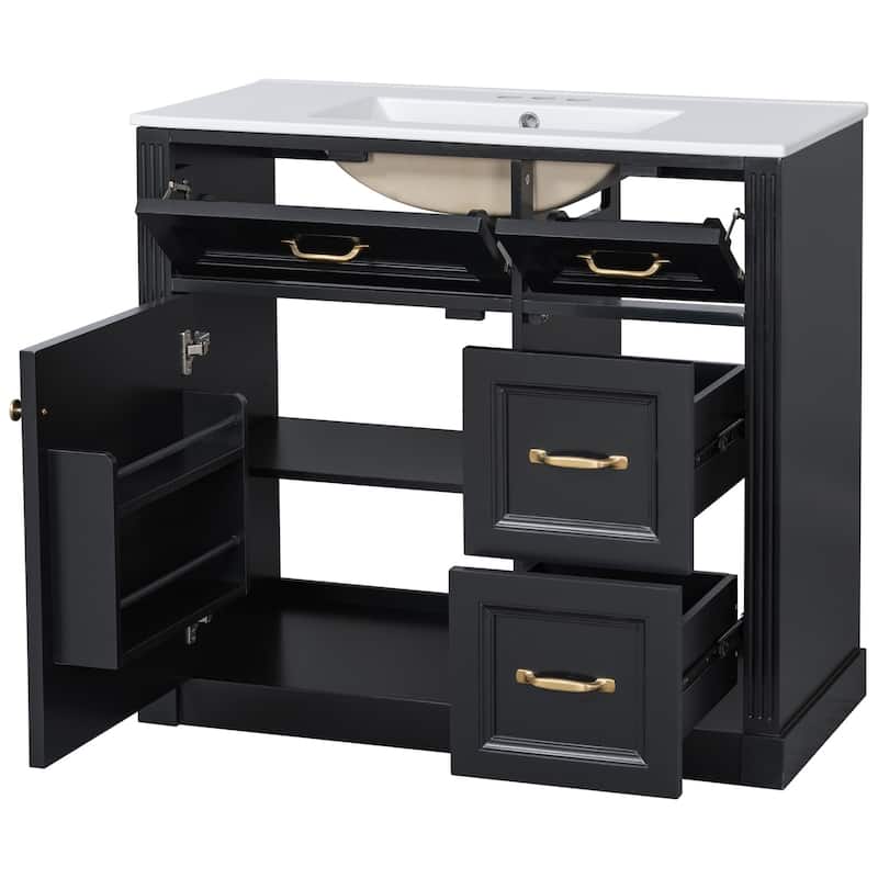 Bathroom Vanity with Sink, Cabinet with Drawers