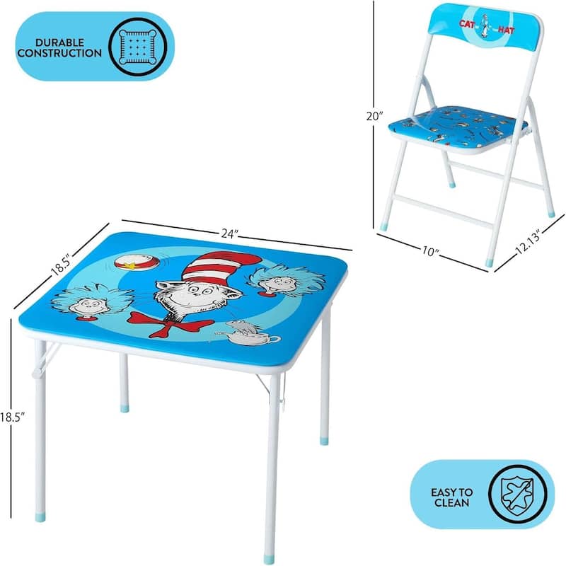 Dr Seuss 3 Piece Kids Activity Table and Chair Set