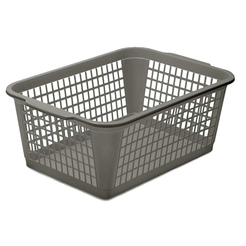 YBM Home Large Plastic Storage Basket for Organizing - Grey - 1 Piece