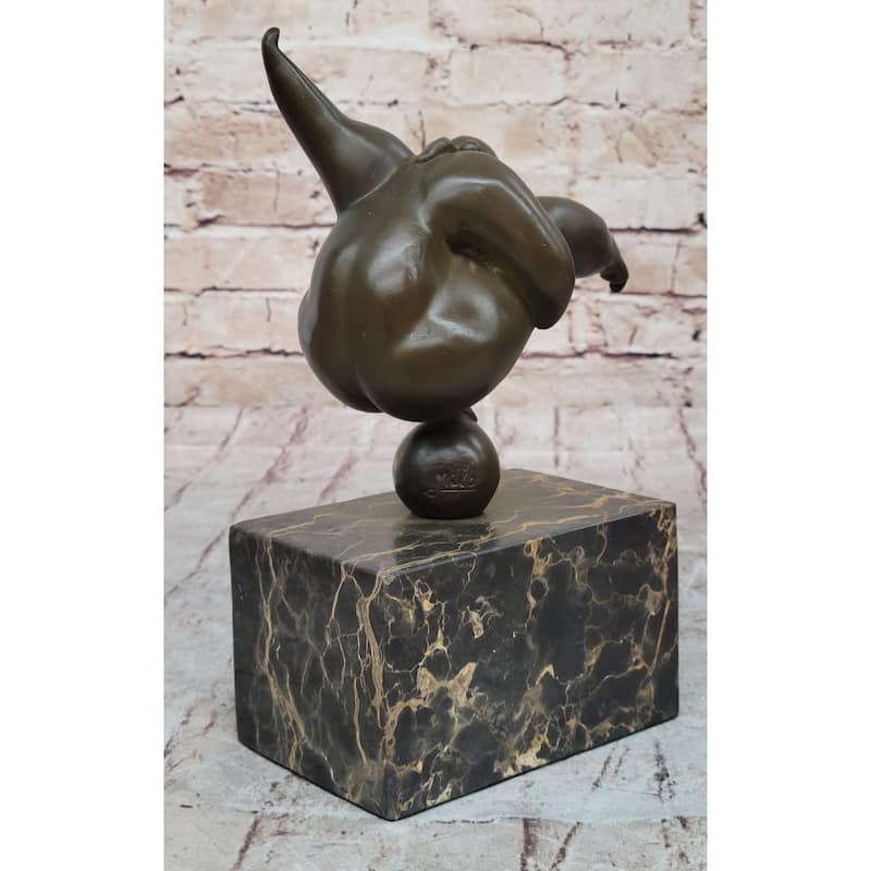Curvy Woman Abstract Modern Art Bronze Statue Sculpture Girl Balancing 10 Inches X 7 Inches