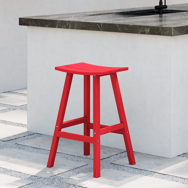 Laguna Hdpe All Weather Outdoor Patio 29" Saddle Seat Bar Stool