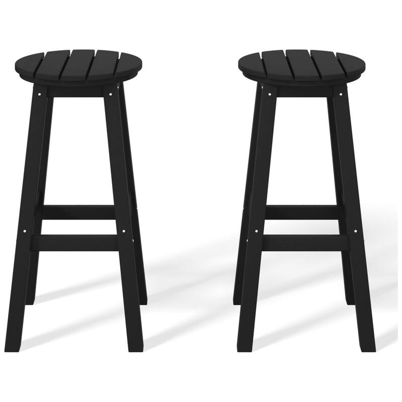 Laguna Hdpe All Weather Outdoor Patio 29" Round Bar Stool (Set Of 2)
