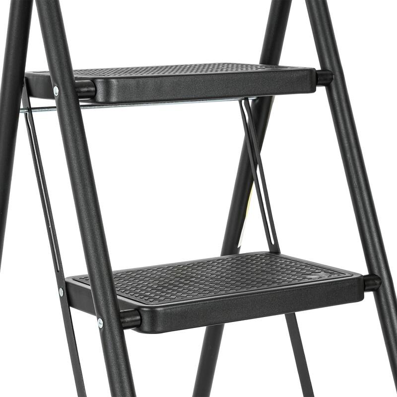 330 lb Capacity 3-Step Iron Folding Step Stool Ladder