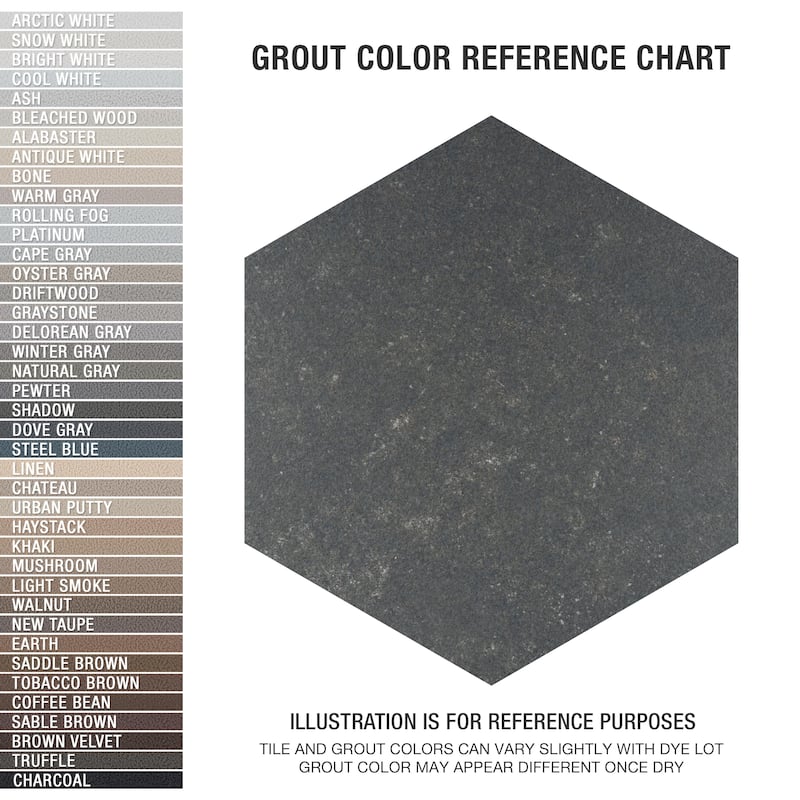 Merola Tile Traffic Hex Dark Grey 8-5/8" x 9-7/8" Porcelain Floor and Wall Tile