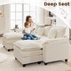 preview thumbnail 110 of 109, Modular Cloud Chenille Sectional Sofa with Ottomans, Deep Seat Convertible L-Shaped or U-Shaped Couch
