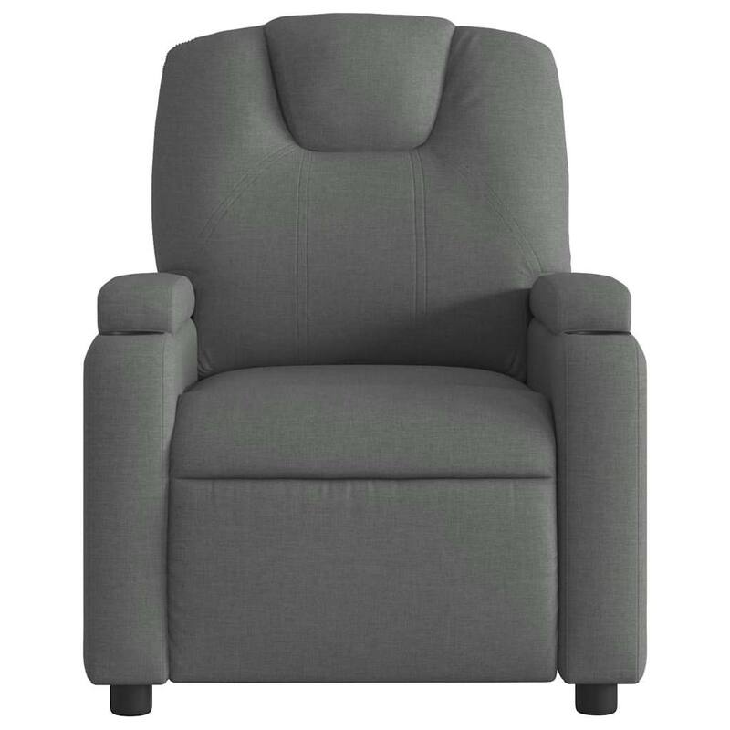 vidaXL Recliner Chair Dark Grey 100% Polyester, Metal, Plywood